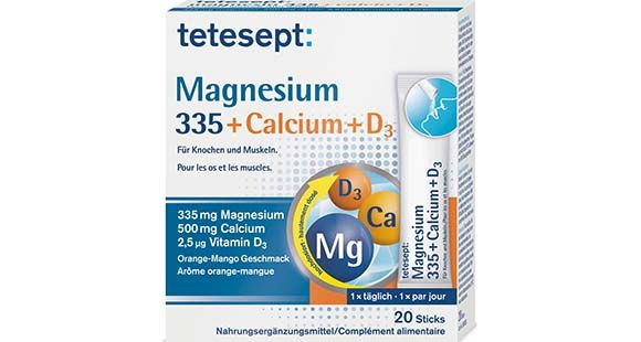 tetesept Magnesium 335 Calcium + D3 Sticks