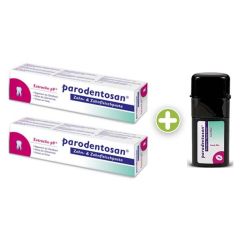 Parodentosan Set, 2x Zahn- und Zahnfleischpasta + GRATIS Mundspray